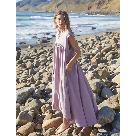 Free People Dresses & Skirts - Free People Beach Madelyn Midi Dress in Pale Pink Size Small